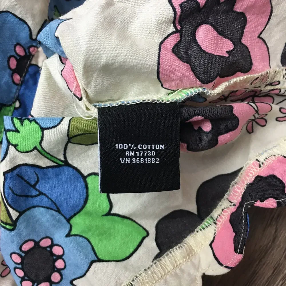 Victoria Beckham for Target Girls Floral Cotton Multicolor Top Short Sleeve XS